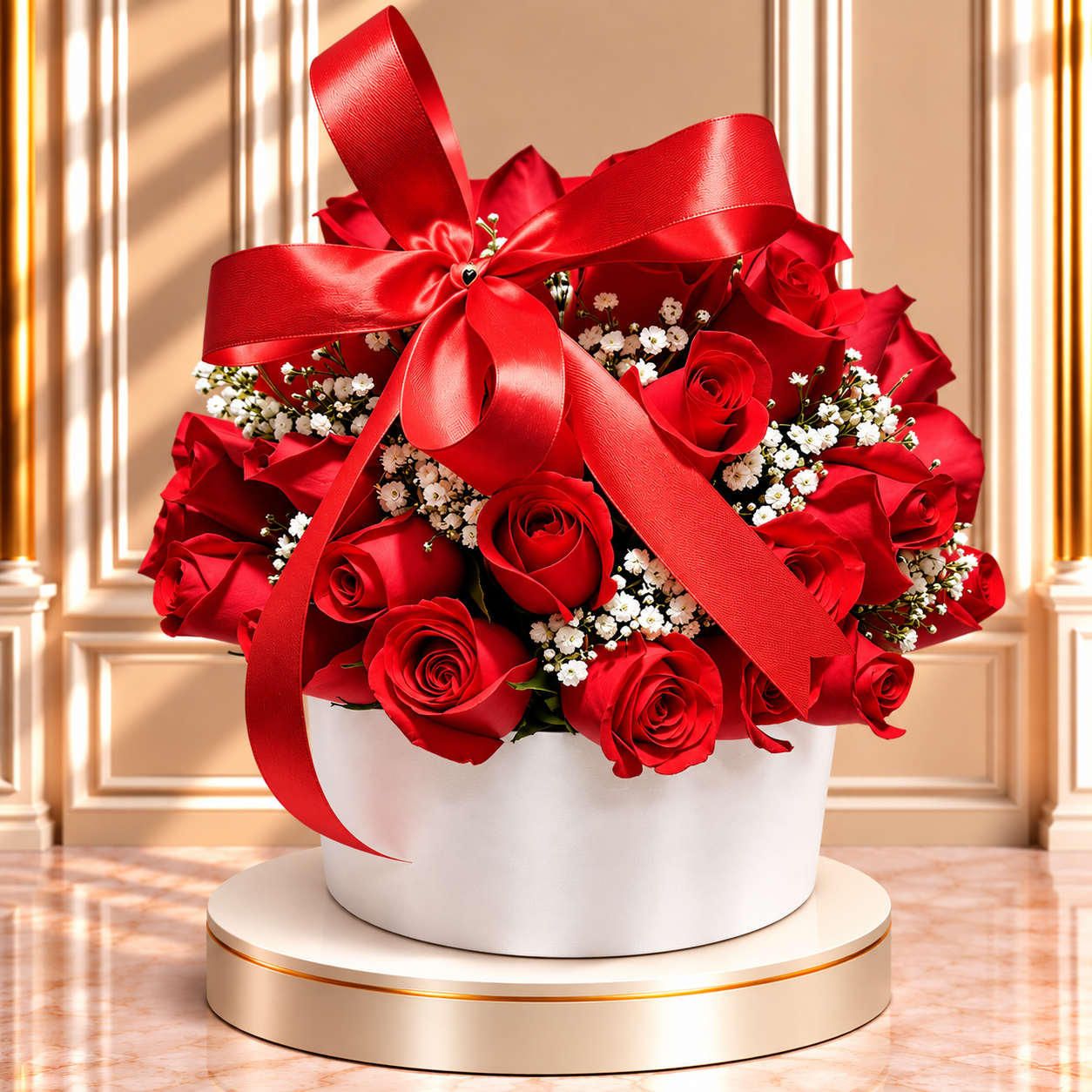 Blush Pearl Rose Hatbox