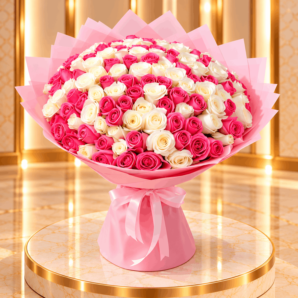 Pink & Ivory Rose Lux