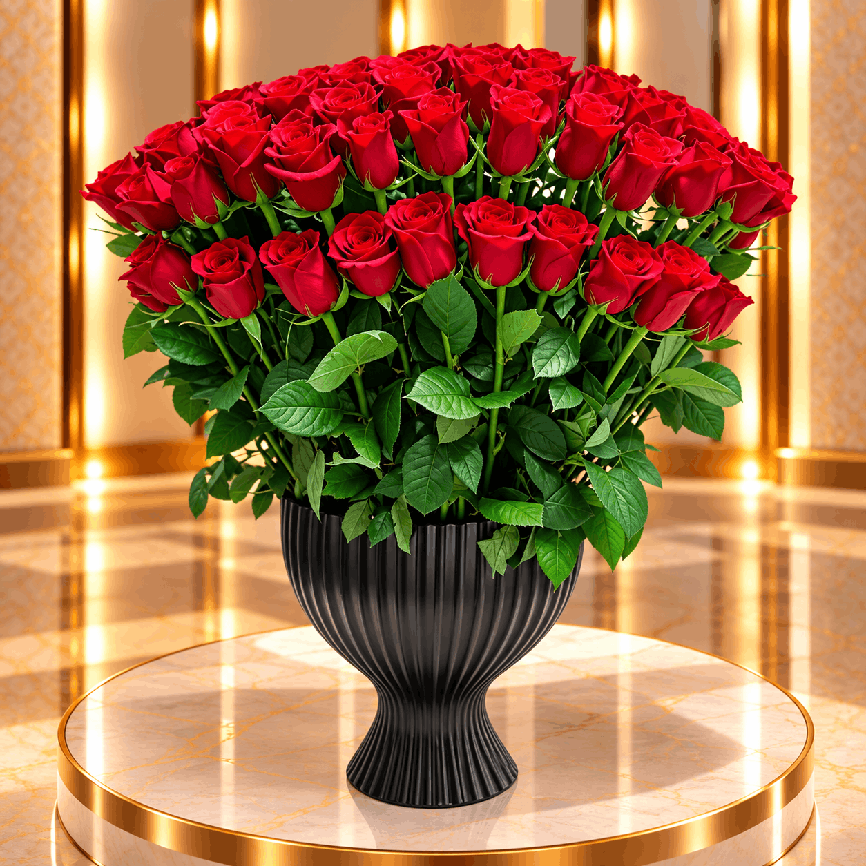 Velvet Rose Crown with premium fresh roses arranged in an elegant luxury design.